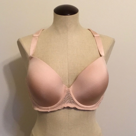 Paramour by Felina Carolina BLUSH PINK Seamless Plunge Racerback Bra Size 38DDD - Picture 2 of 9